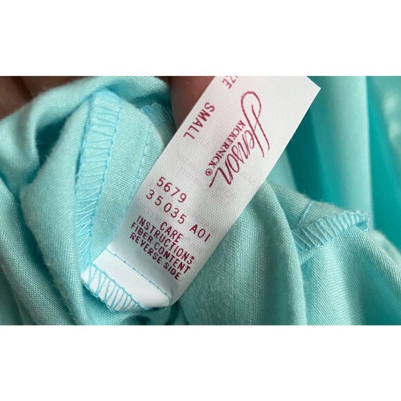 size S NWT NOS vintage Henson Kickernick silkalure aqua gown nightgown silky lon - Picture 7 of 7